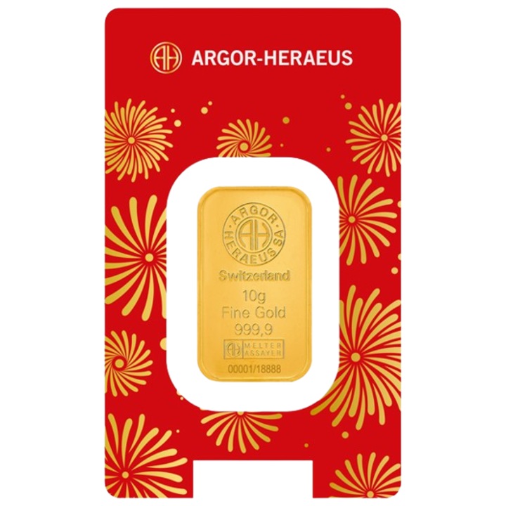 Lingou de aur 10 grame Argor-Heraeus – 999,9‰ ( 24K ) Editie limitata Cal 2026 – LBMA Approved