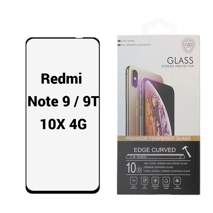 Folie Protectie Ecran 10D pentru Xiaomi Redmi Note 9 / Note 9 T / Redmi 10X 4G