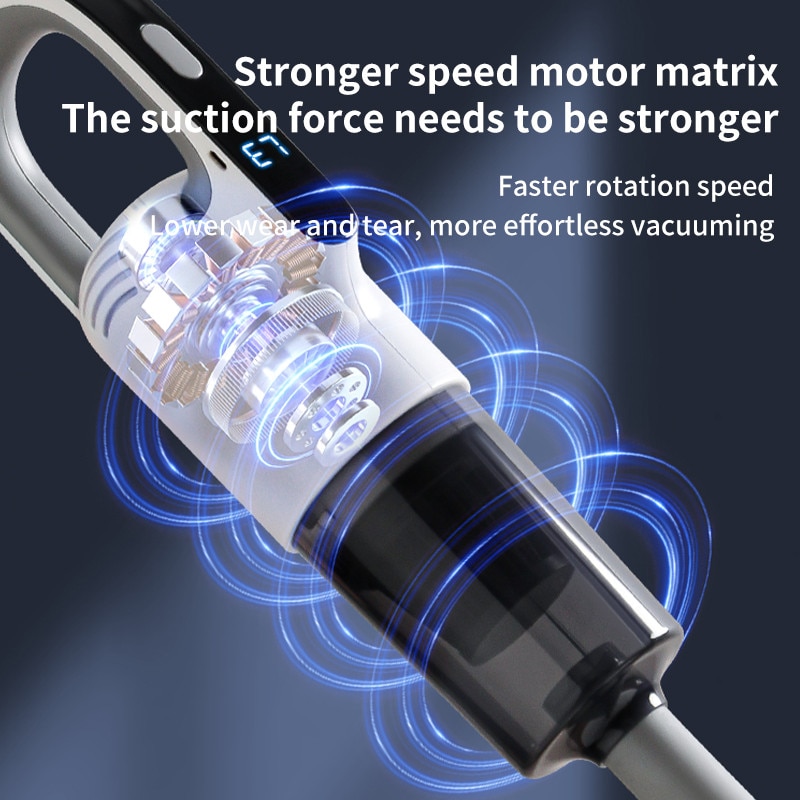 Aspirator Lingo 7KPa, 70W, 2600mAh, 20 min autonomie, 600ML, umed/uscat, Type-C, alb