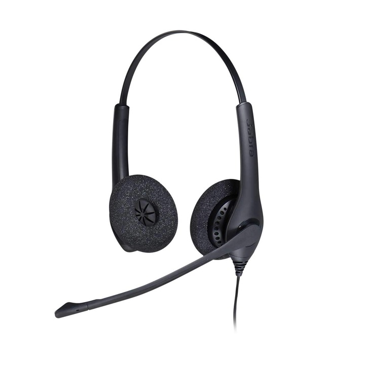 Casti stereo cu fir Jabra Biz 1500, microfon cu anulare a zgomotului, negre