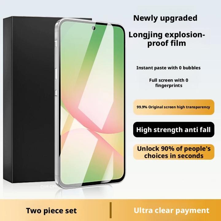 Protectie de ecran din sticla securizata HD fara margini pentru Galaxy A56 (rezistenta la explozii)