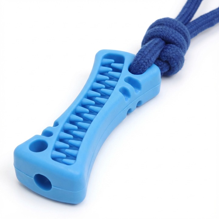 Nunbell rágójáték kutyáknak – tartós TPR pamutkötéllel, környezetbarát, fogtisztító kötél, lassú etető funkció, interaktív rágó- és játékjáték, kék