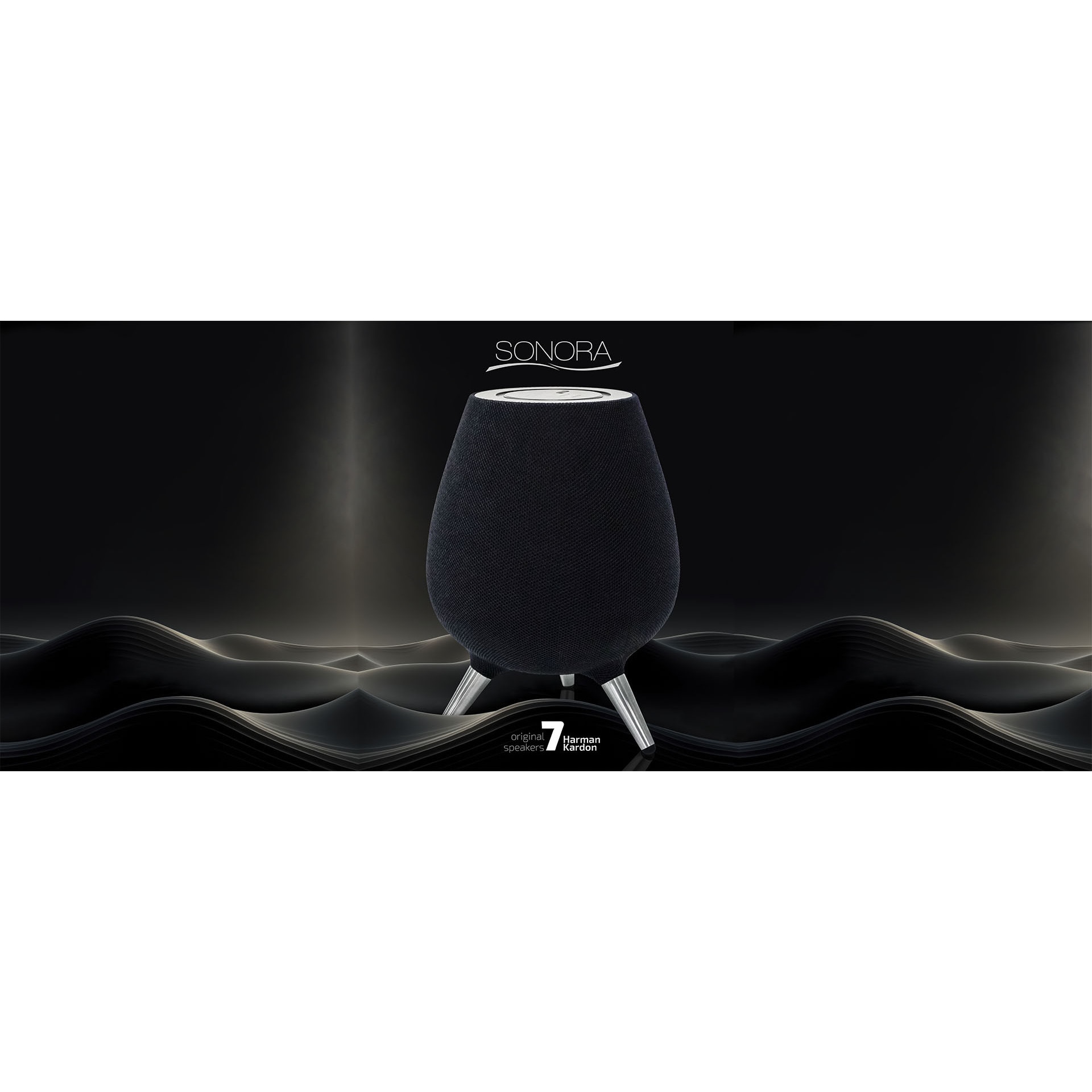 Boxa activa Bluetooth 360° Electromures Sonora EM 1030, USB, Bluetooth 5.0, functie TWS, alimentare retea AC, 7 difuzoare originale Harman Kardon, Negru