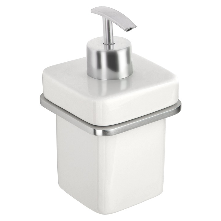 Dozator ceramic pentru săpun lichid Tatay, prindere pe perete din aluminiu