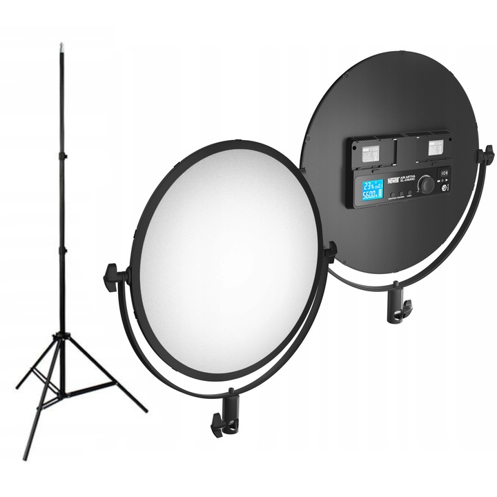 Set profesional lampa LED Newell Air Artha 3200/5600K, stativ reglabil 75-230cm, difuzor, aluminiu