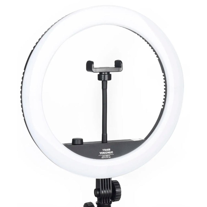 Yongnuo YN408 LED körfény, 3200K-5500K, CRI 95+, okostelefon tartó