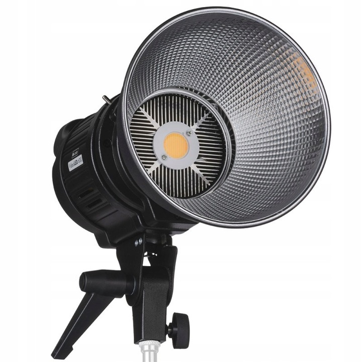 Set lampa VideoLED 600 Bi-color, Quadralite, 60W, blenda alb-argintie 80cm, montura Bowens