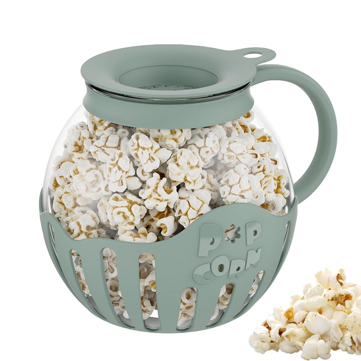 Bol pentru popcorn HXXWEUS, 2, 13 L, albastru, cu mâner