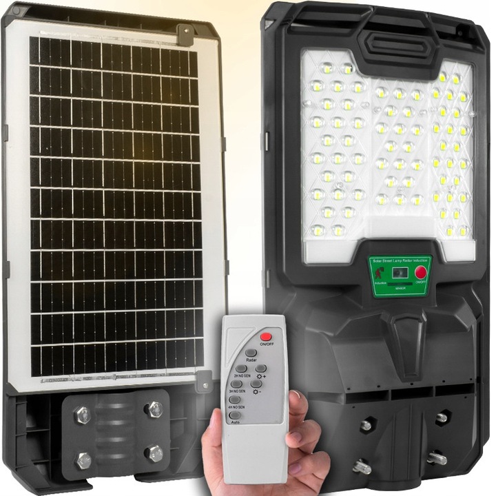 Соларна LED улична лампа DecoRYA 100W, 1500lm, сензор за движение, водоустойчива, IP65