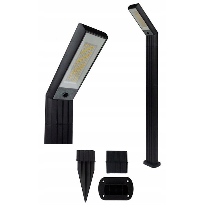 Stalp solar LED ECOLIGHT, 4000K, 1.5W, IP44, acumulator 1800mAh, set montaj