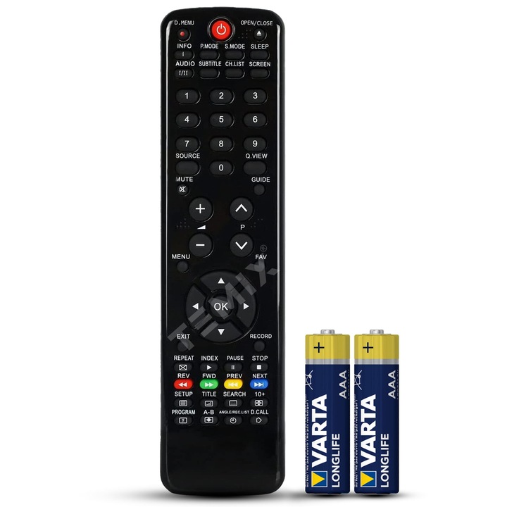 Telecomandă TEMIX, neagră, cu baterii incluse, compatibilă cu Haier