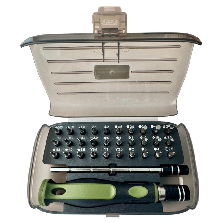 Trusa micro-biti de precizie, set de 30 biti speciali, antrenor si prelungitor, reparatii IT