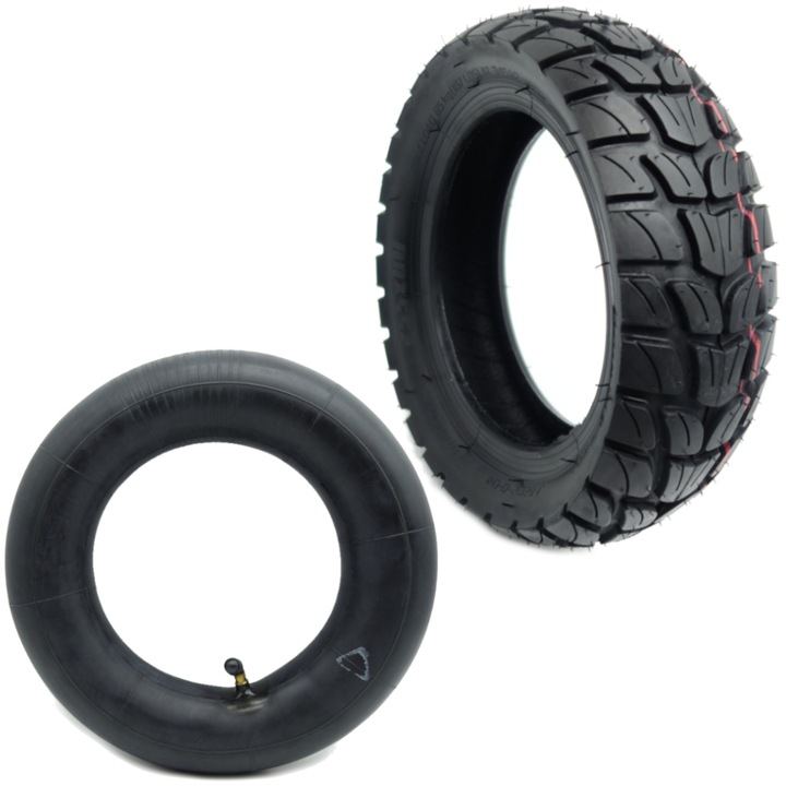 Set Anvelopa Off-road Pneumatica 255x80 (10x3.0") + Camera de aer 255x80 (10x3.0") valva 90/45 pentru KuKirin / Kugoo / Motus / Techlife