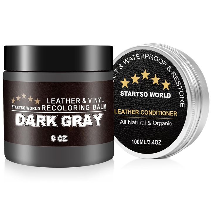 Startso World bőrjavító készlet, 200 ml, sötétszürke, bútorokhoz és autó kárpitozáshoz