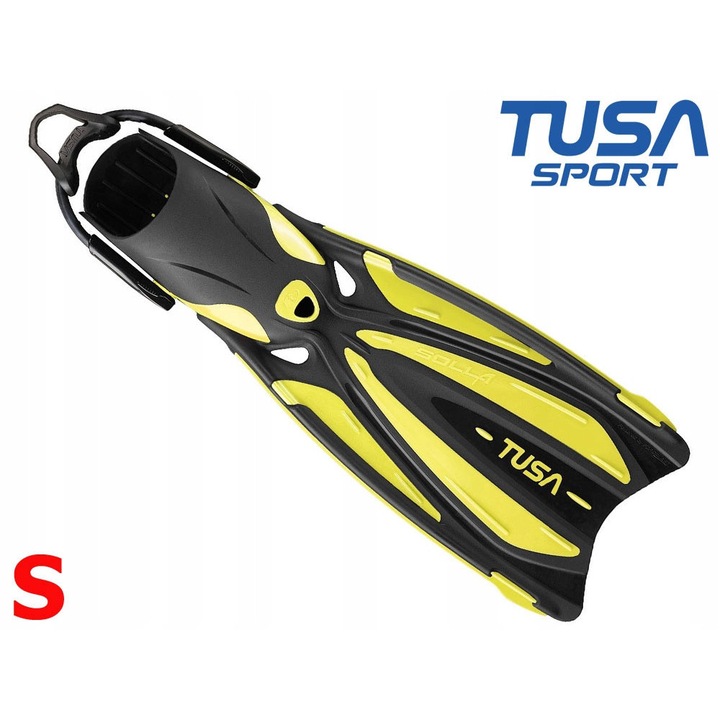 Aripioare scufundare TUSA SOLLA B SF-0114 galbene, S, curea bungee, tehnologie ForceElast