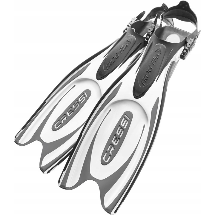 Labele de scufundari Cressi Frog Plus, alb-negru, marime 35-38, constructie din materiale combinate