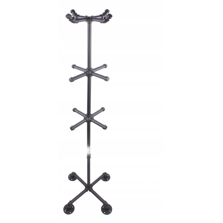 Állófogas, F199-es modell, 12 kampó, fekete, 165cm x 50x50cm