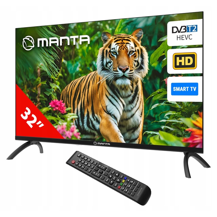 Televizor LED 32", Manta, Smart TV, WiFi, HD, 1366x768, 3xHDMI, 2xUSB