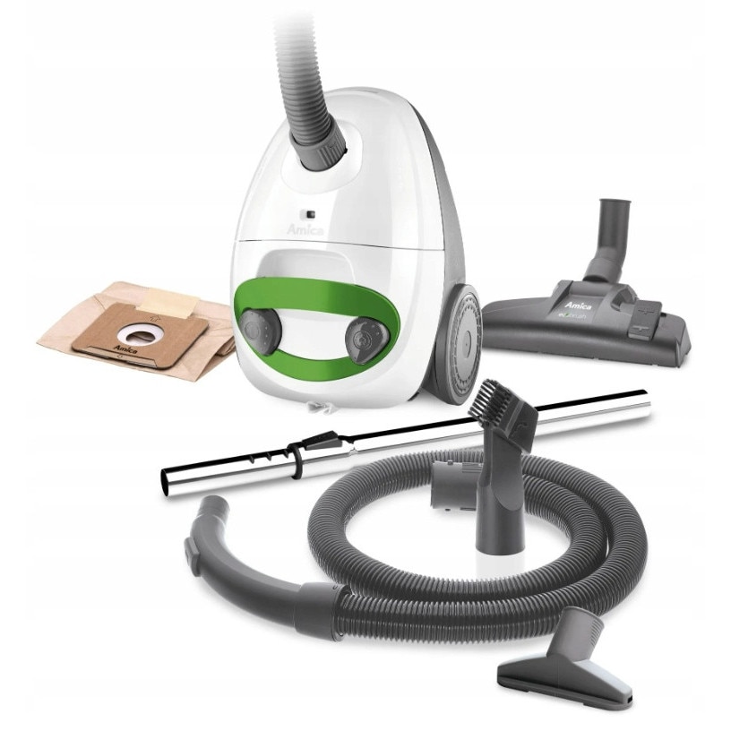 Aspirator cu sac Amica 900W 2L HEPA, 78dB, 5m, set de curatare