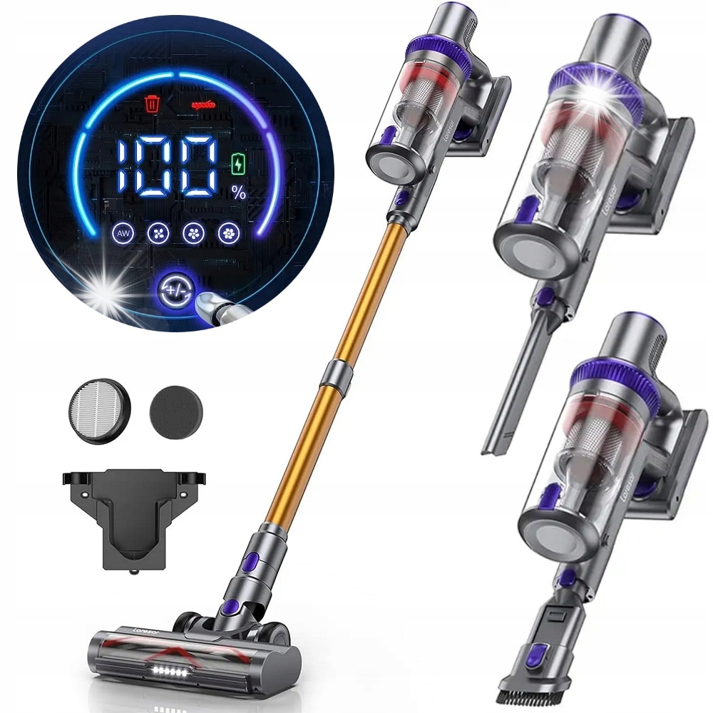 Aspirator fara fir 2 in 1 Laresar Elite 3, motor fara perii 450W, capacitate 1.5L, greutate 2.2kg, 44x35x20cm