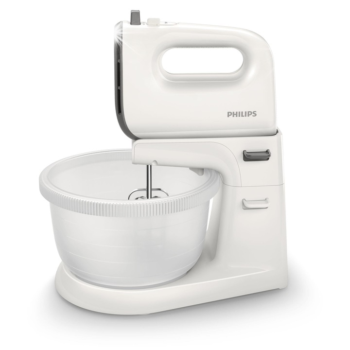 Mikser vertical Philips HR3745/00, 450W, 5 viteze, alb, 3l