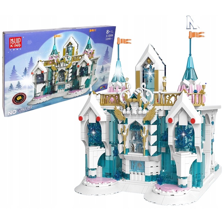 Комплект за изграждане Леден замък, 1096 елемента, многоцветен, за възрастни и деца