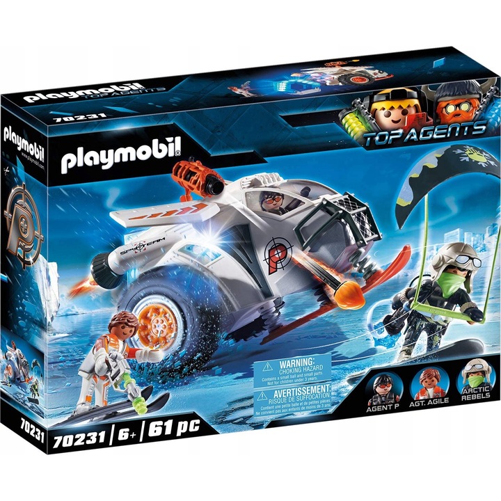 Фигурка Playmobil, комплект Top Agents 70231, 2 агента, 1 превозно средство, многоцветен, 23.5x13.5x16.5см