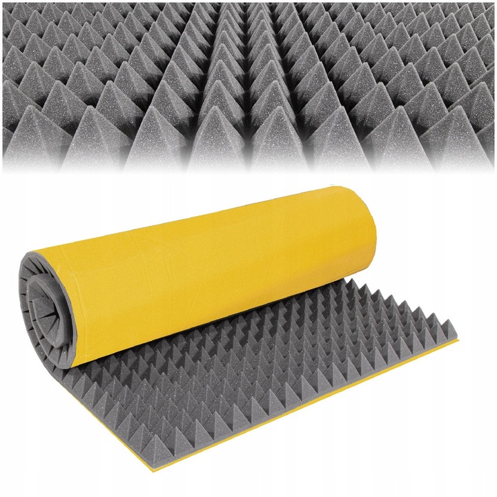 Panou acustic autoadeziv BITMAT Piramida 5cm, spuma poliuretanica, ignifug, 200x100cm