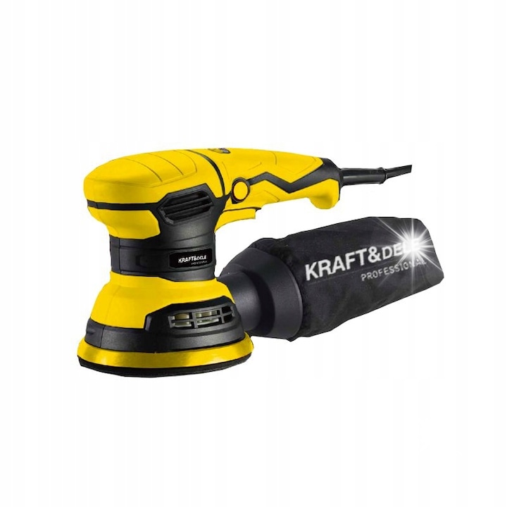 Ексцентър шлайф, Kraft&Dele, 125 мм, 1200 W, преносим, с торбичка за прах, пълен комплект