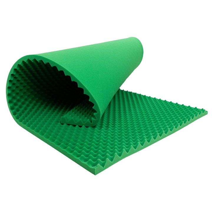 Panou Acustic BITMAT Fala 200x100cm, verde inchis, grosime 4cm, design ondulat