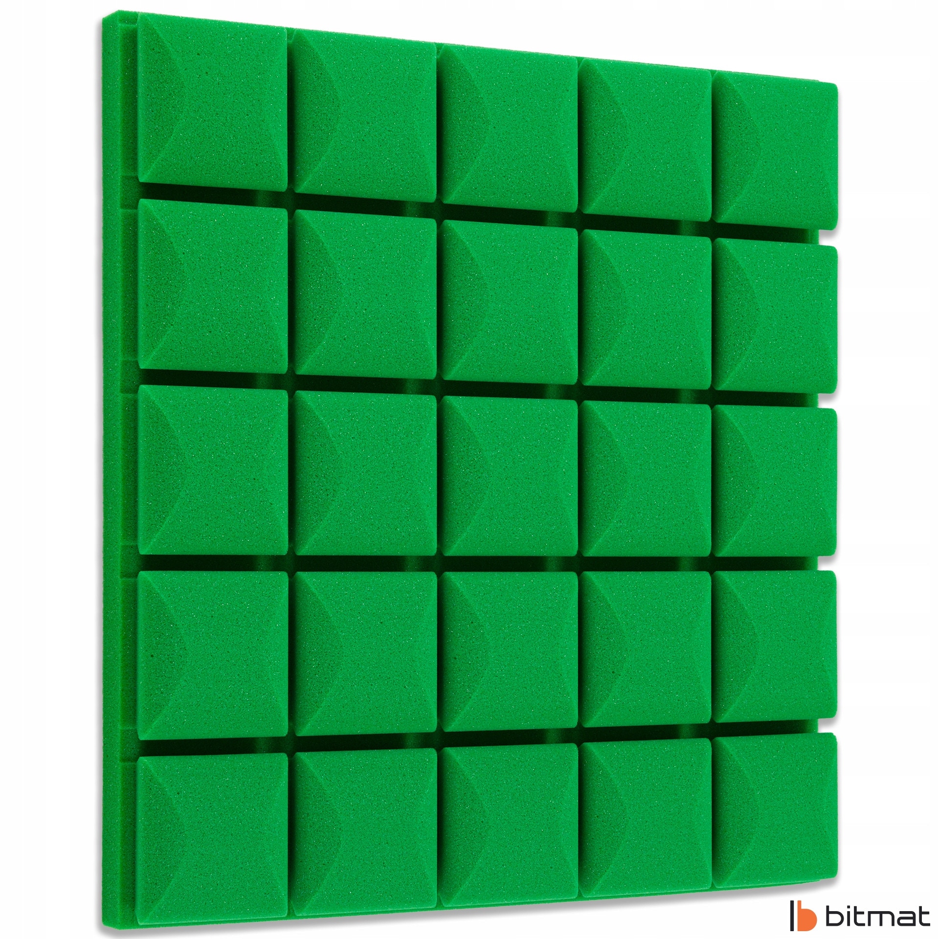 Panou Acustic Bitmat Cub Verde Inchis 50x50x5cm, spuma poliuretanica ...