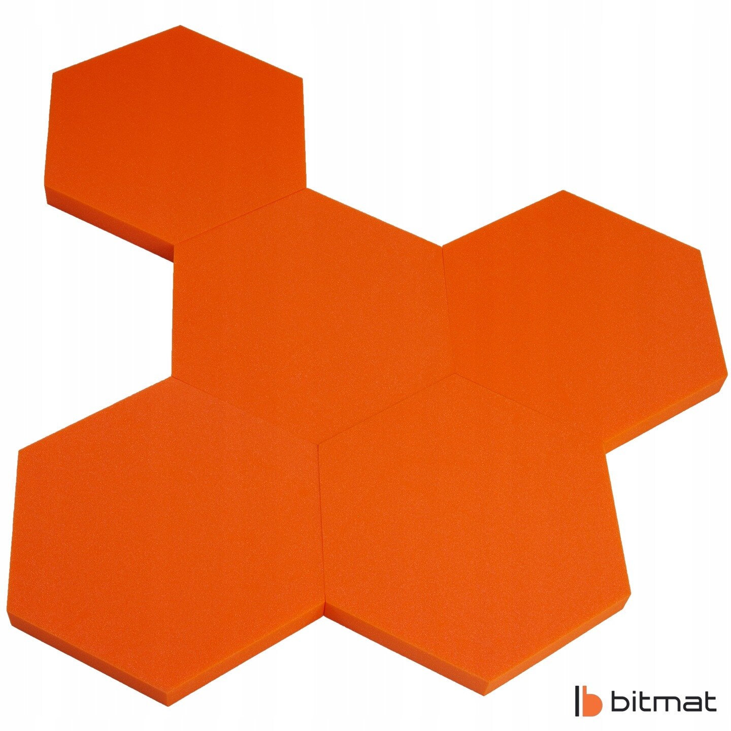 Panou Acustic Hexagonal Bitmat, portocaliu, 50x43, 5cm, 5cm grosime ...