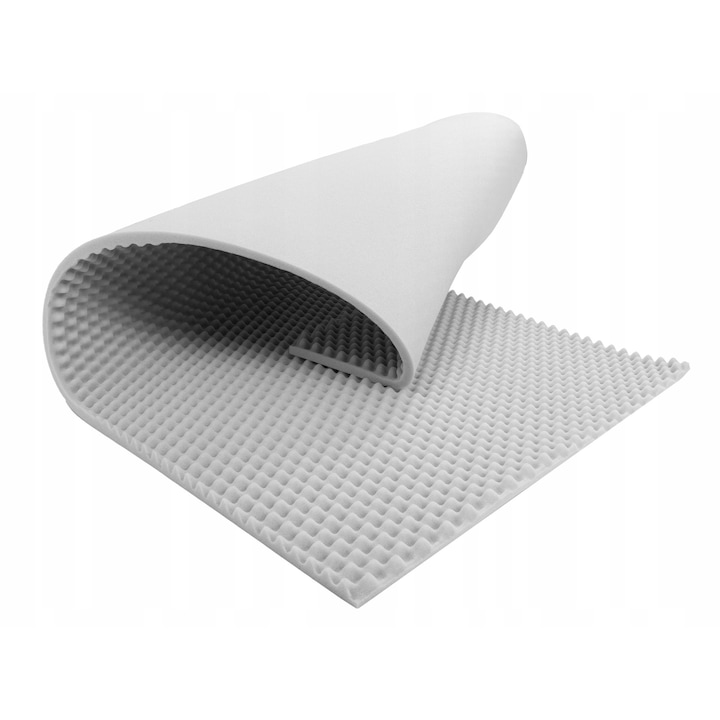 Panou Acustic BITMAT Fala, 200x100x3cm, gri deschis, spumă poliuretanica, izolație fonică