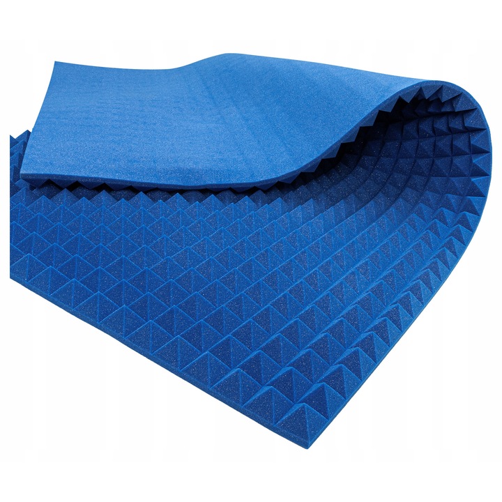 Panou Acustic BITMAT Piramida Albastru 200x100cm 4cm grosime, izolatie fonica