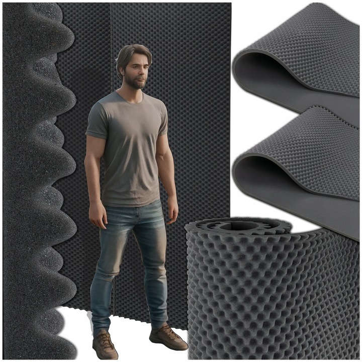 Panou Acustic Bitmat FALA, 3cm, 400x100cm, Izolare fonica, Design ondulat, Set 2 bucati