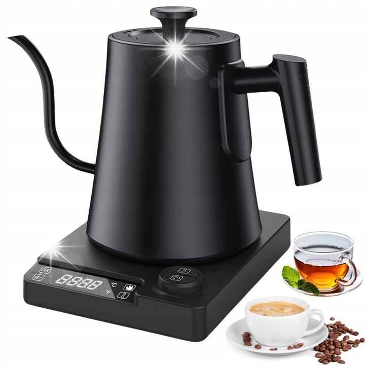 Fierbator electric Sencor SWK 1795SS 1,7L 2200W sticla argintie, iluminare LED