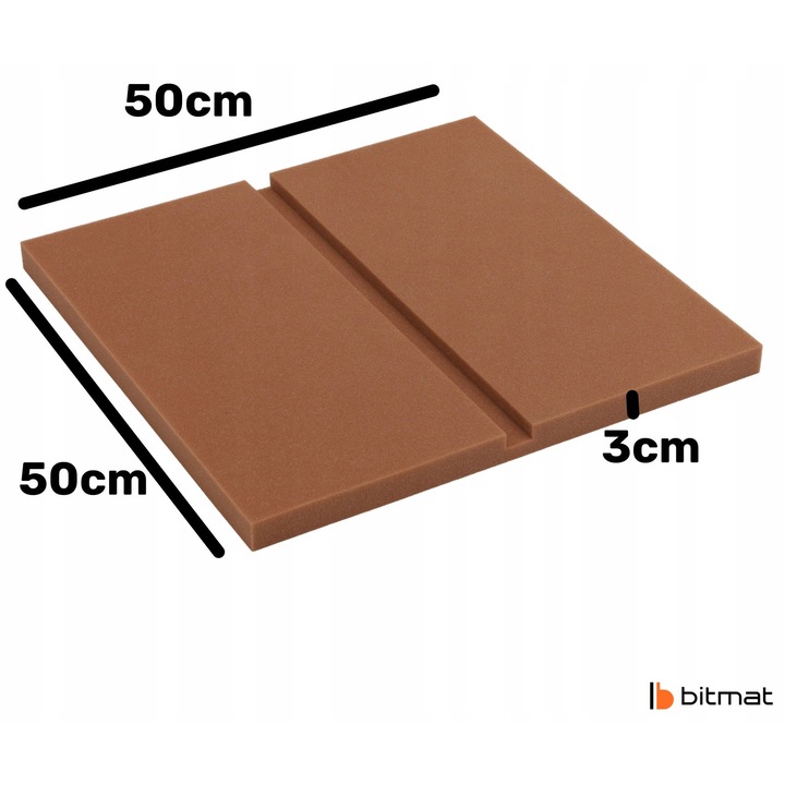 Panou Acustic BITMAT, 50x50x3cm, maro, forma patrata, ignifug - eMAG.ro