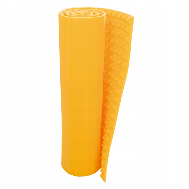 Panou acustic Bitmat Piramida galben, 200x100cm, grosime 4cm, pentru izolare fonica