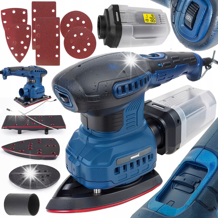 Шлайф машина Mimosrod, Ondragon, 125мм, 1350W, комплект 3 подложки, регулируема