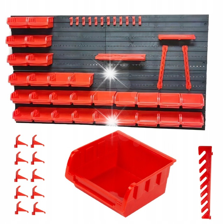 Műhelyrendező tábla, Kraft&Dele, 4 panel, 47x27cm, multifunkcionális, strapabíró műanyag