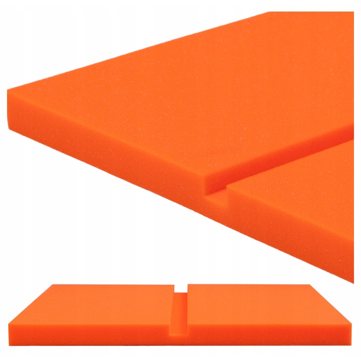 Panou Acustic Bitmat portocaliu 50x50x3cm, patrat cu fazeta, absorbtie sunet