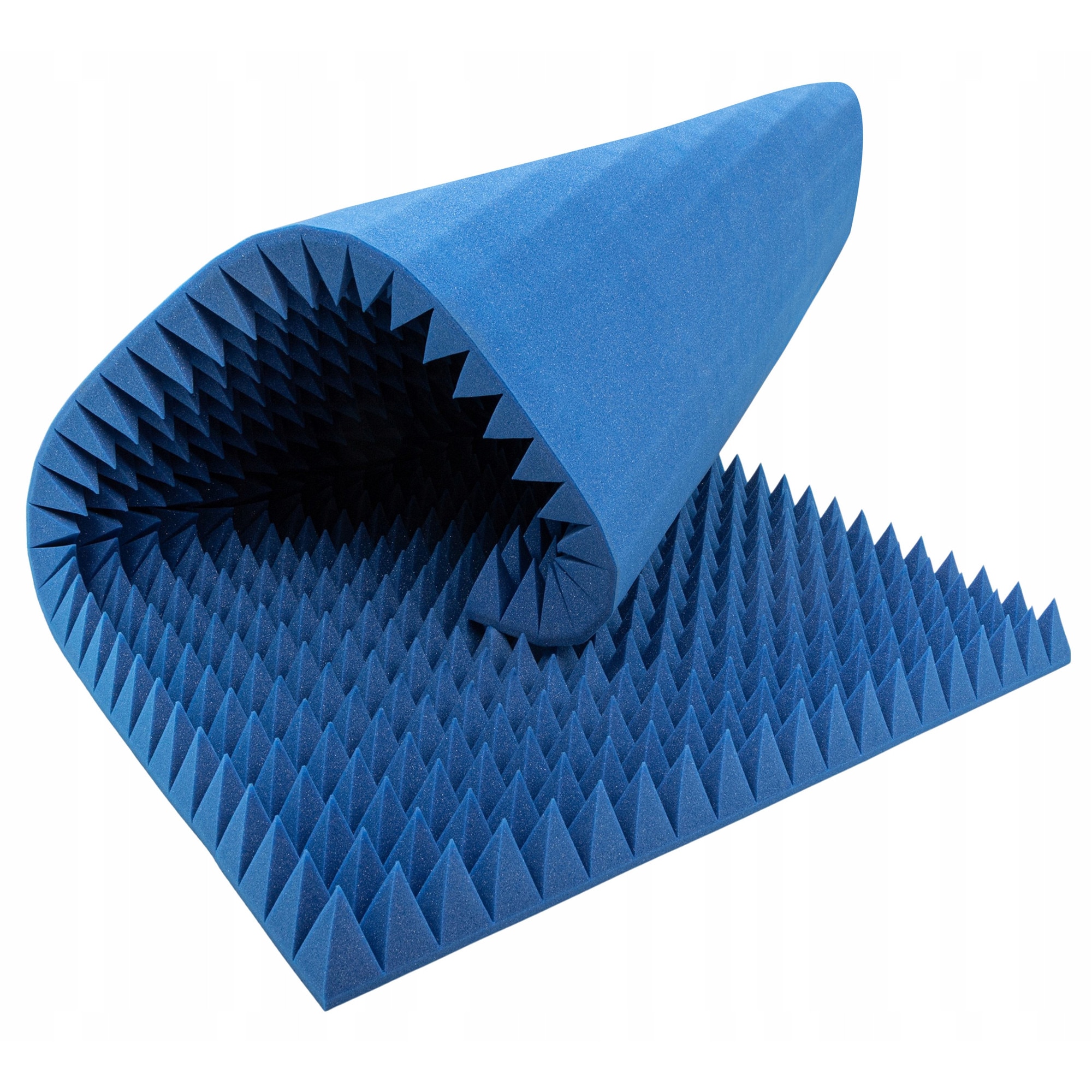 Panou Acustic BITMAT Piramidala 8cm, albastru, 200x100cm, absorbtie ...