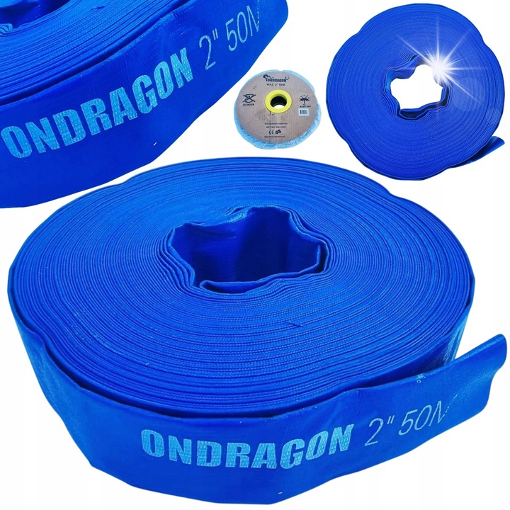 Маркуч за помпане 50м, 2", устойчив на чиста и мръсна вода, за помпи