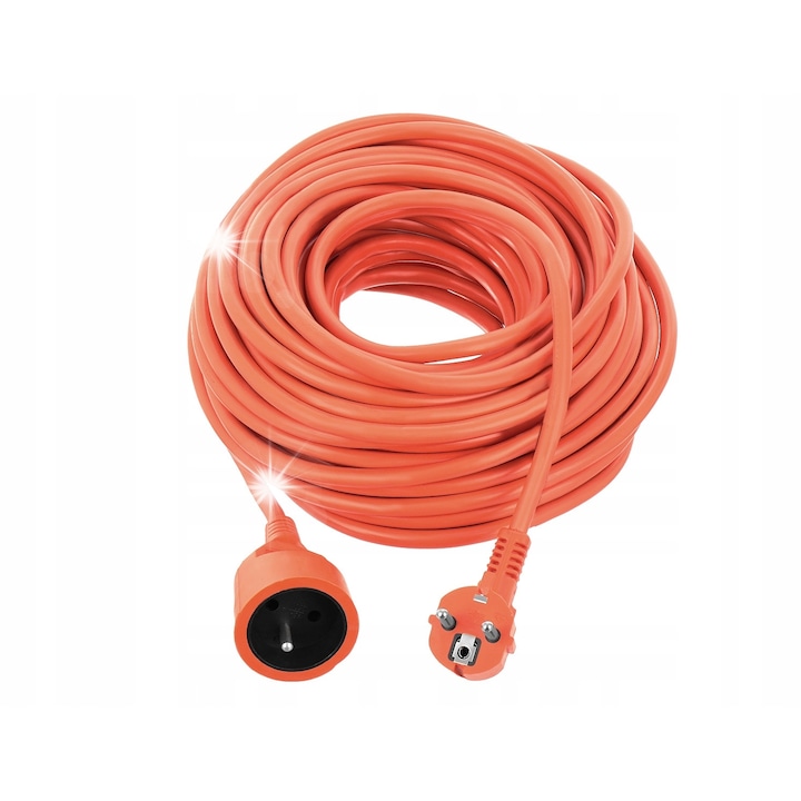 Удължител метален 50м, 4 гнезда, 3x2,5мм, IP44, черен