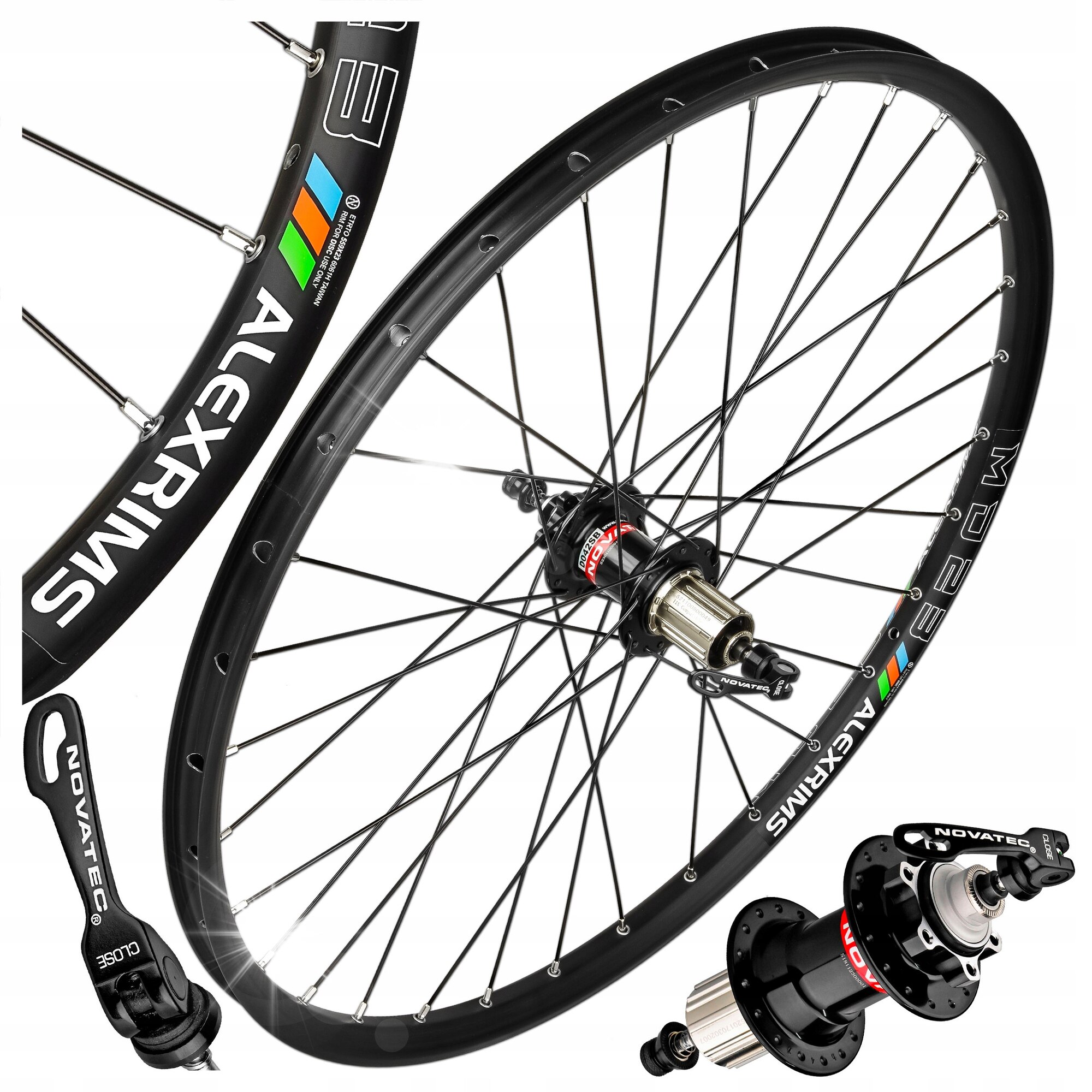 Roata completa bicicleta Alexrims MD23 29'' 622x23, cu spite negre