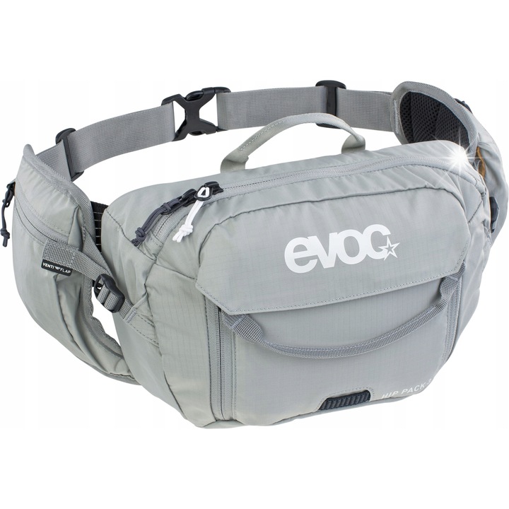 Evoc Hip Pack 3 L sporttáska, 3 rekeszes, kő színű, mérete 28x18x8cm