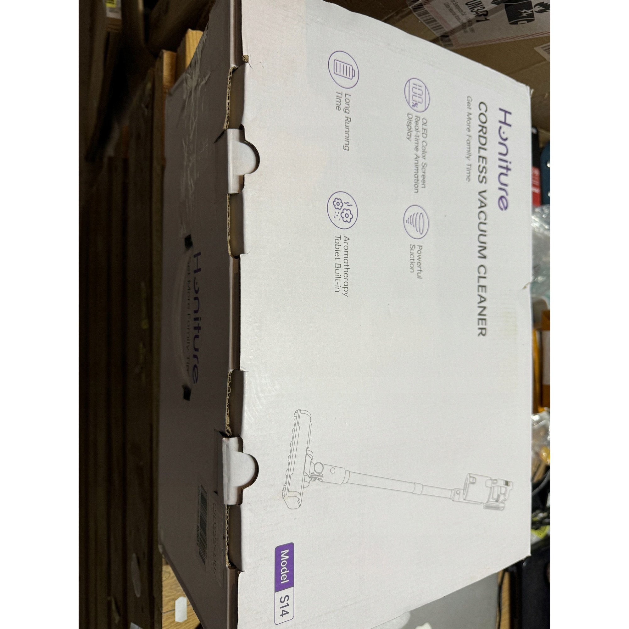 Aspirator vertical, 32 kPA, fara fir, Honiture, 5 niveluri putere, ecran LED, violet