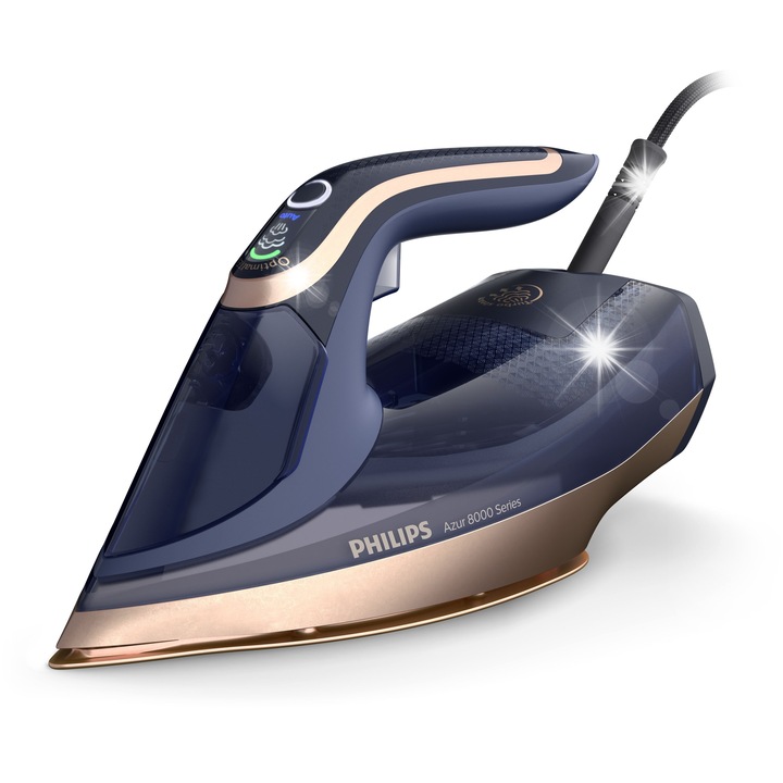 Fier de calcat Philips DST 8050/20, abur continuu 85 g/min, abur puternic 260 g/min, albastru, 3000 W