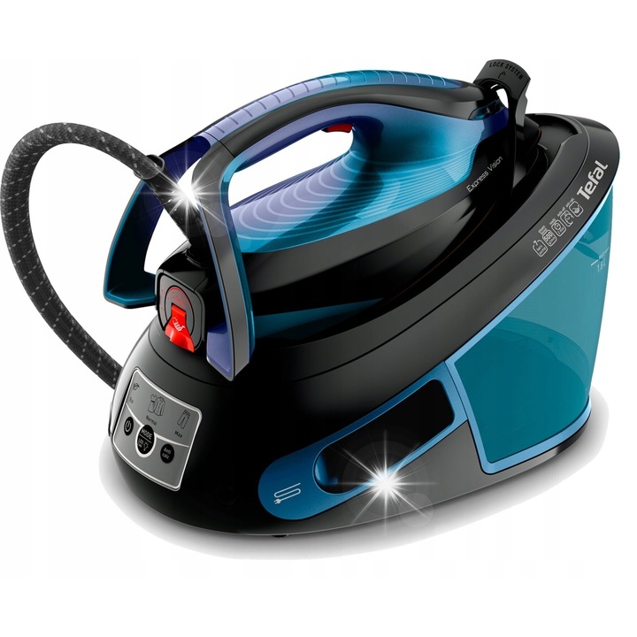Generator de abur Tefal Express Vision SV8151, 2800W, 7 bar, 500 g/min, albastru-negru, 1.8L