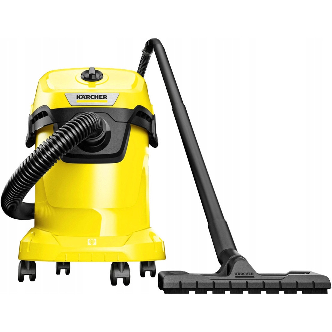 Aspirator Karcher WD3, 1000W, 15L, compact, fara sac, set 5 duze, galben